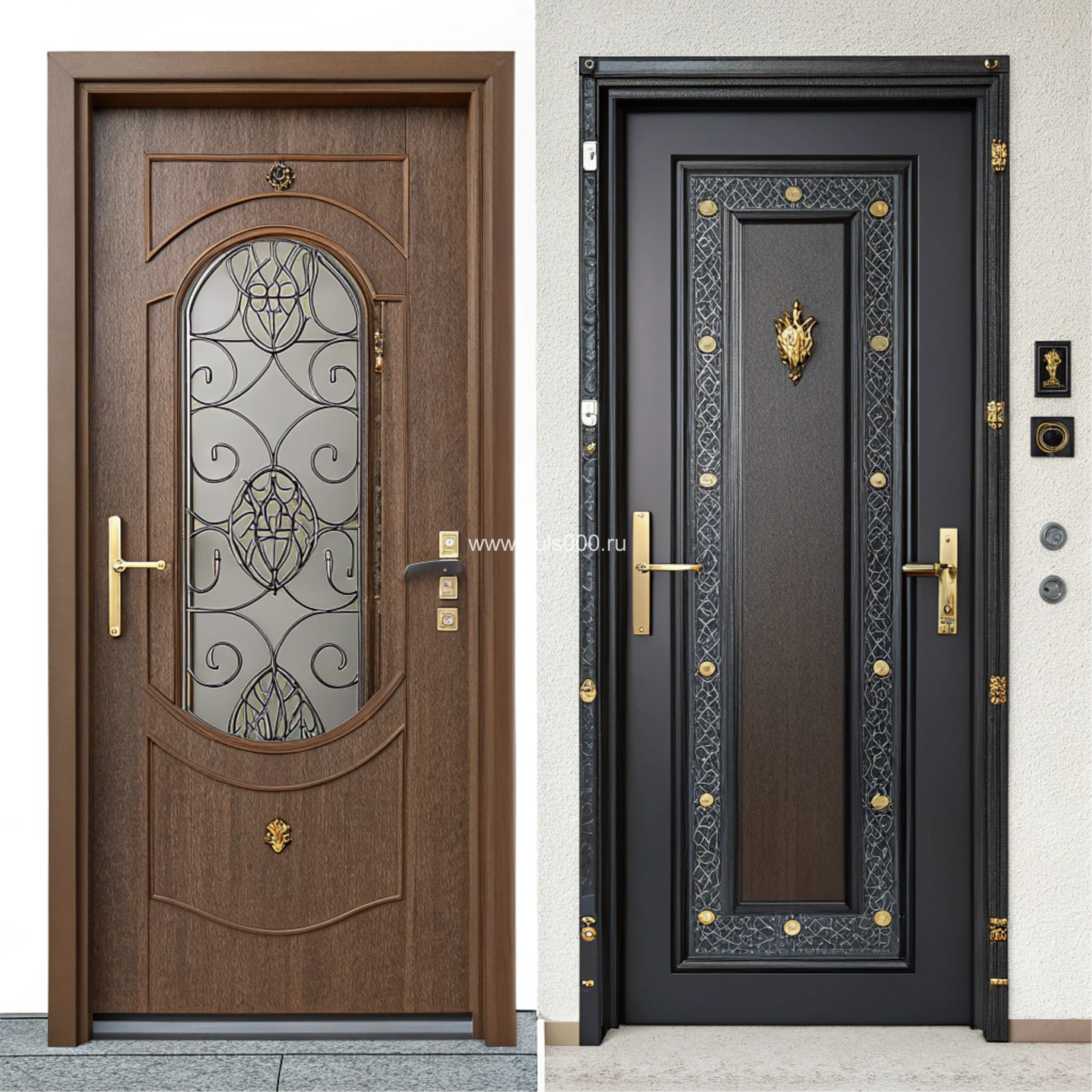 Входная металлическая дверь для дома коричневая, цена 12 100  руб.